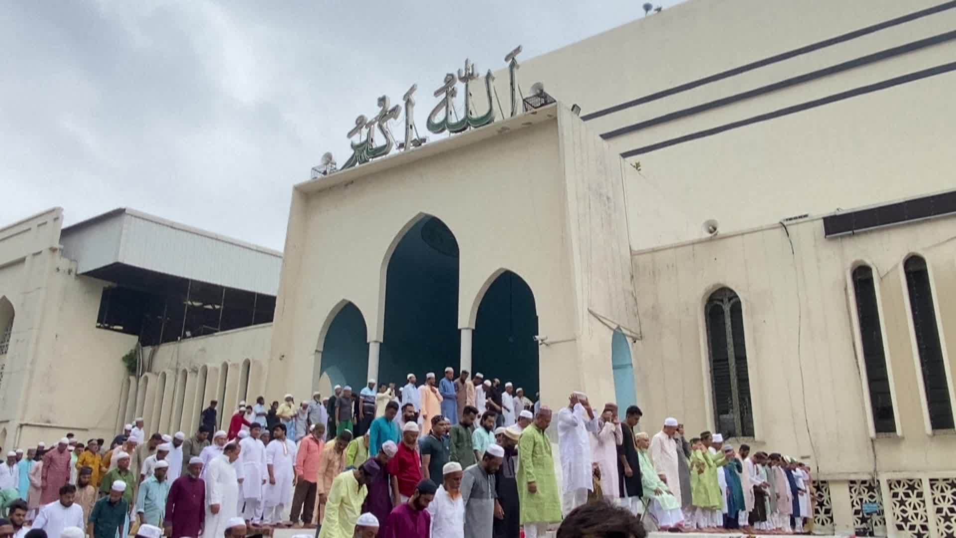 Citizens perform Eid al-Adha prayers in a festive atmosphere