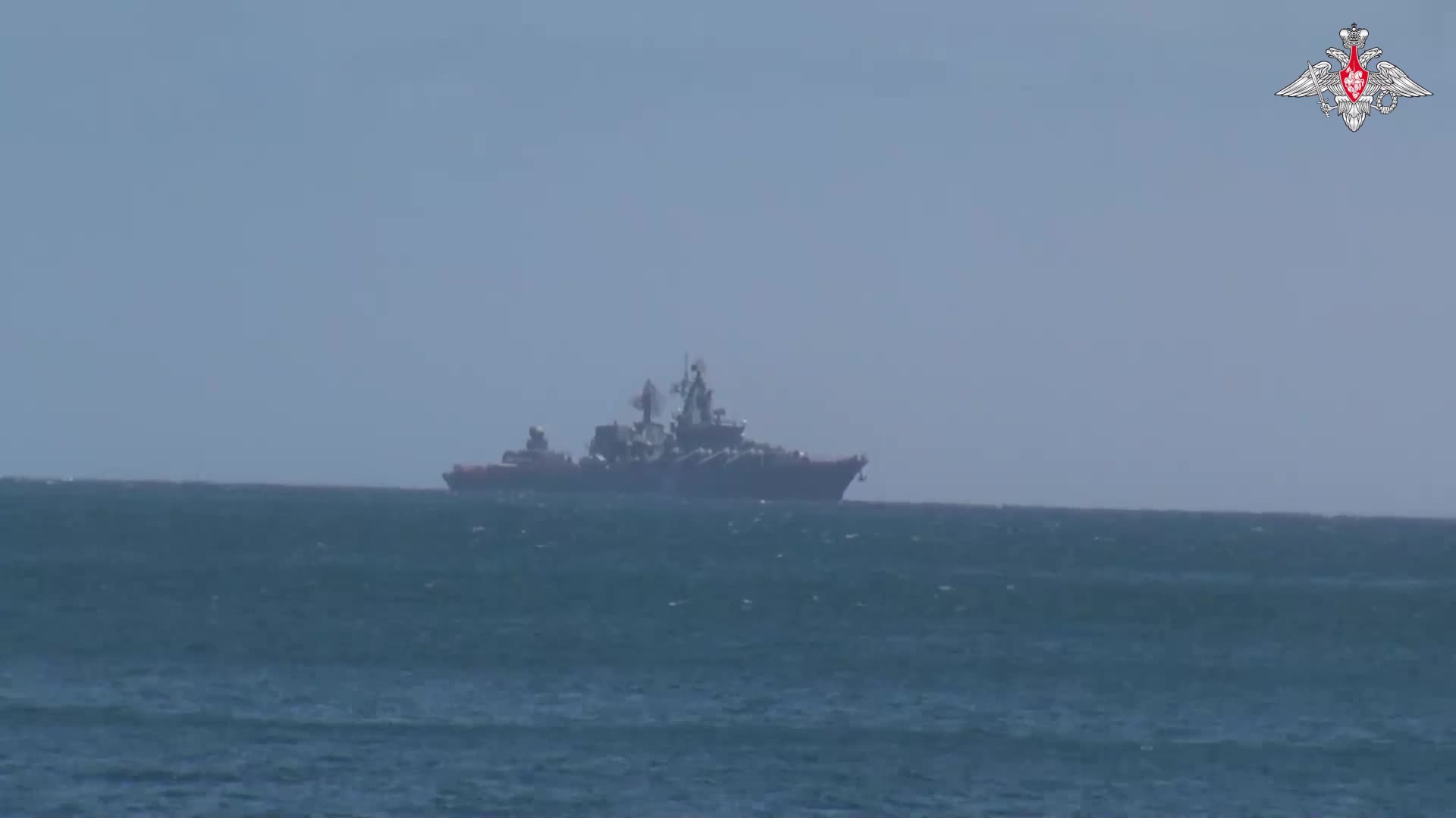The crew of the cruiser "Varyag" conducts training exercises in the Mediterranean Sea