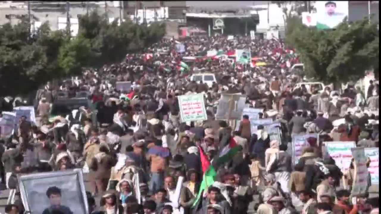 مسيرة كبرى نصرة لغزة في صعدة تحت شعار "دماء الأحرار.. على الطريق الانتصار"