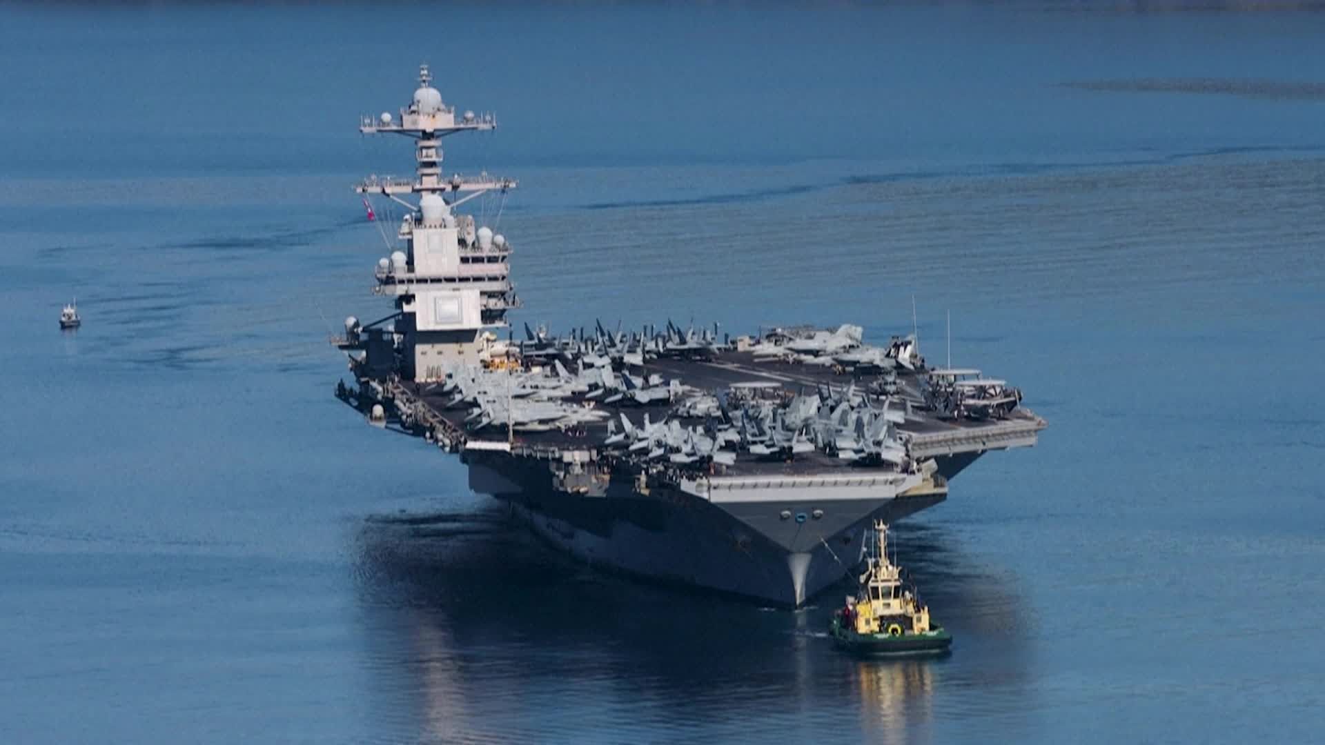أكبر حاملة طائرات أمريكية تغادر جزيرة كريت اليونانية مع انطلاق المحادثات الإيرانية الأمريكية