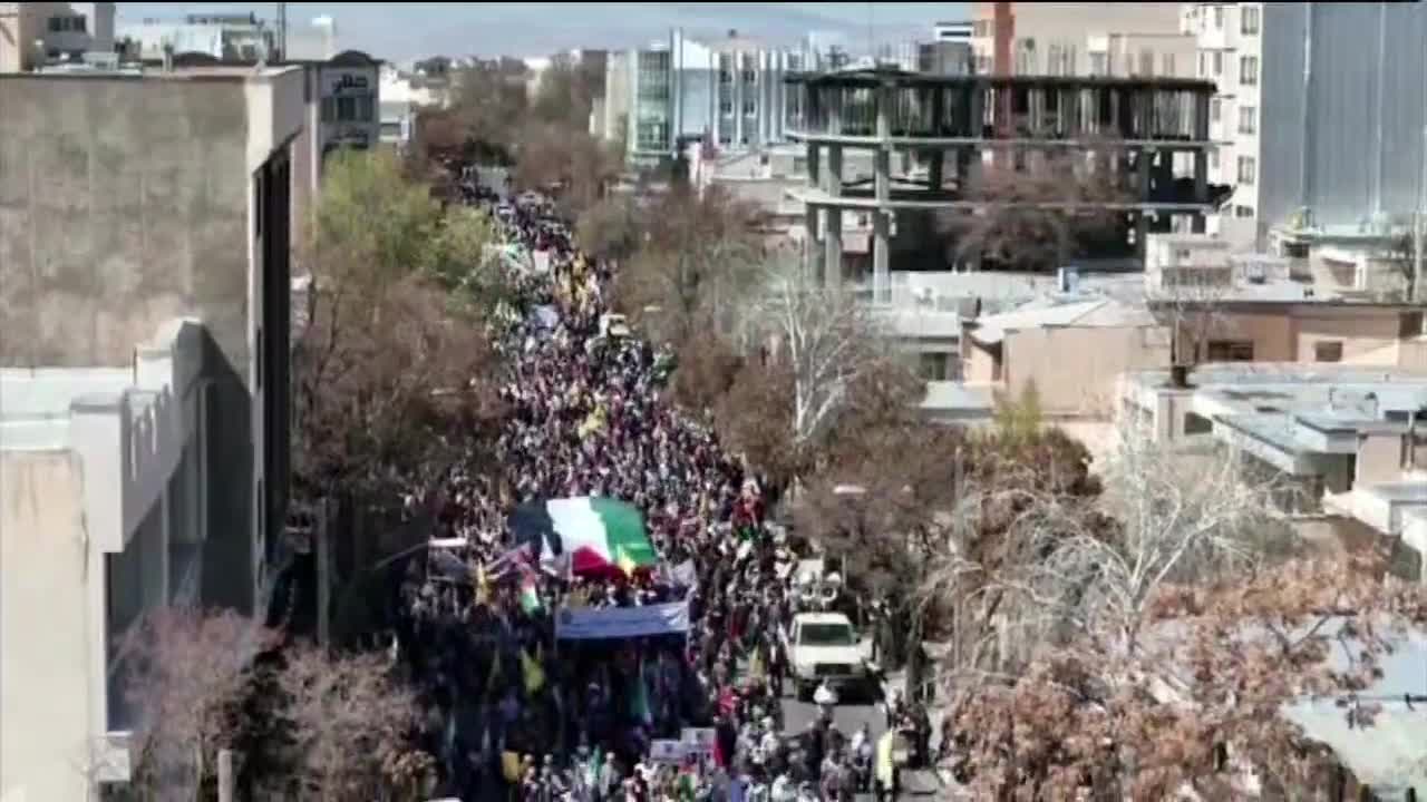 مشاهد جوية للمسيرات المليونية في طهران ومختلف المناطق إحياءً ليوم القدس العالمي
