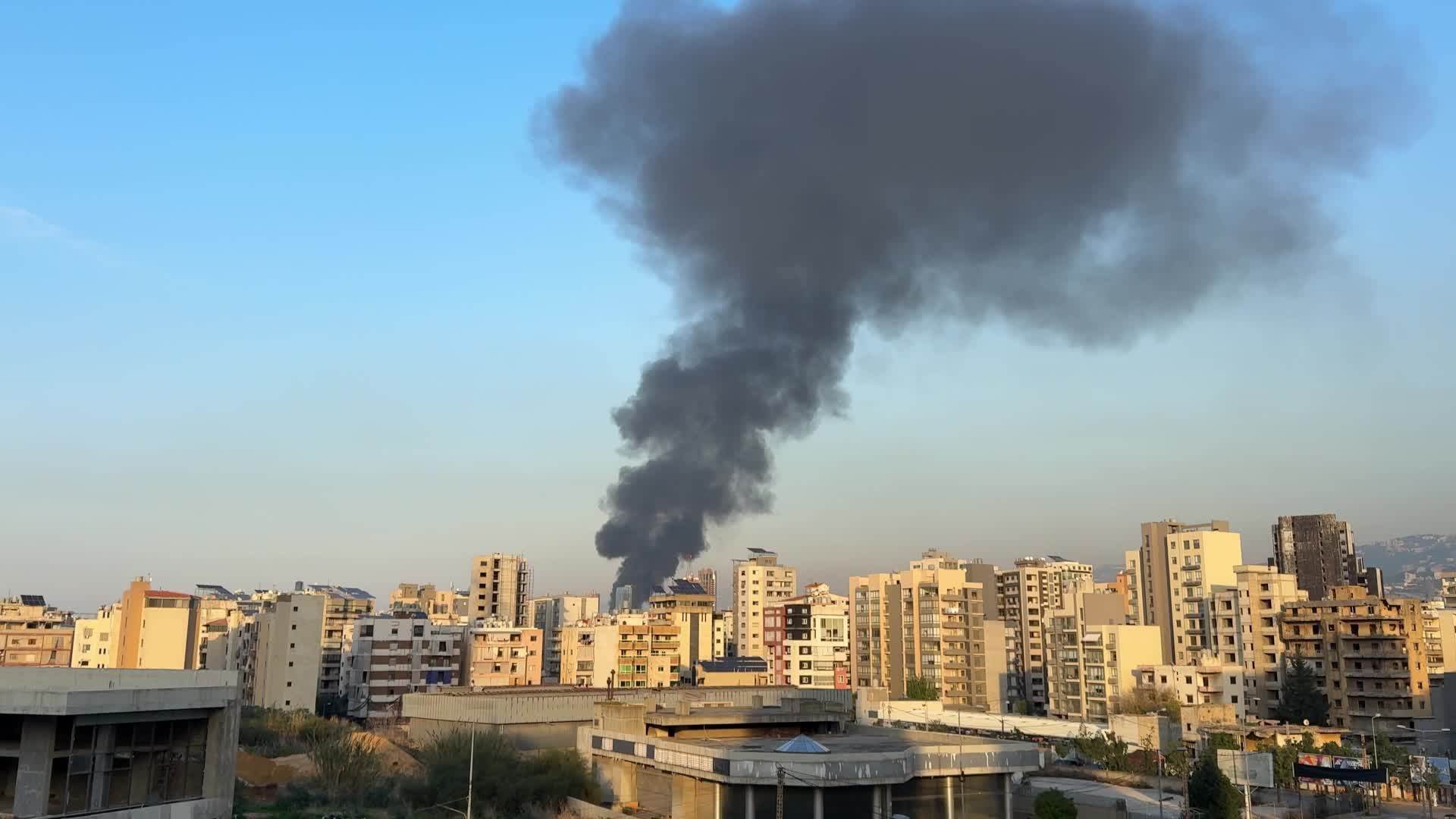 اندلاع حريق ضخم في محطة محروقات بمنطقة حرش تابت في الحازمية