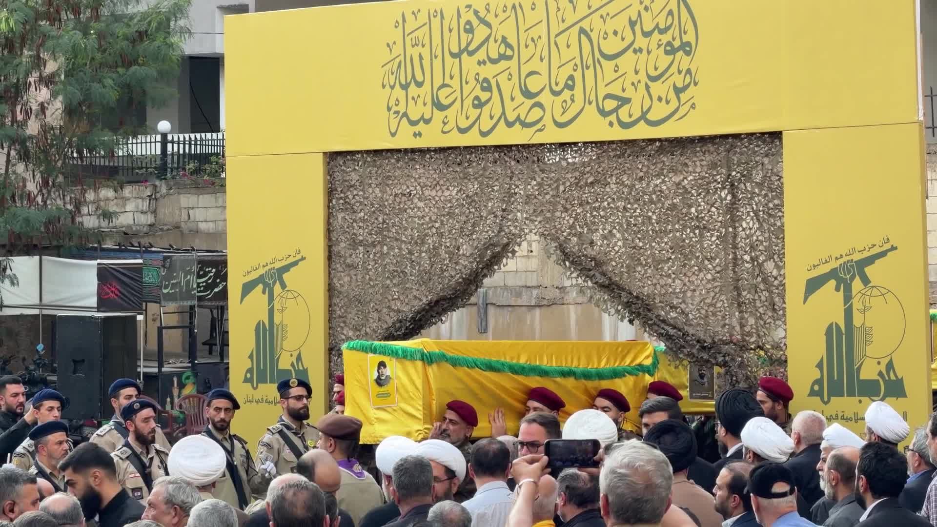 حزب الله يشيع الشهيد القائد الطبطبائي وعدد من رفاقه في الضاحية الجنوبية لبيروت